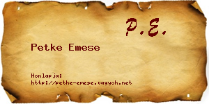 Petke Emese névjegykártya